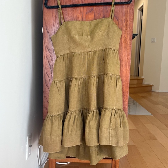 SOLD Shona Joy Lucille Tiered Mini Dress in Cumin - Picture 8 of 15